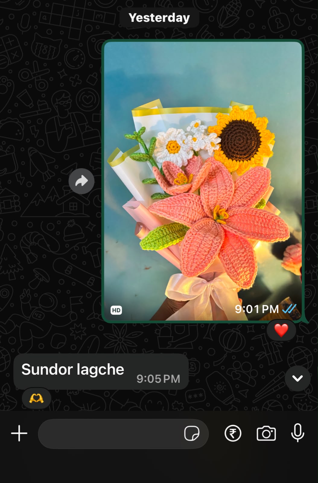 Screenshot of a customer's WhatsApp message thanking Crosean for their order