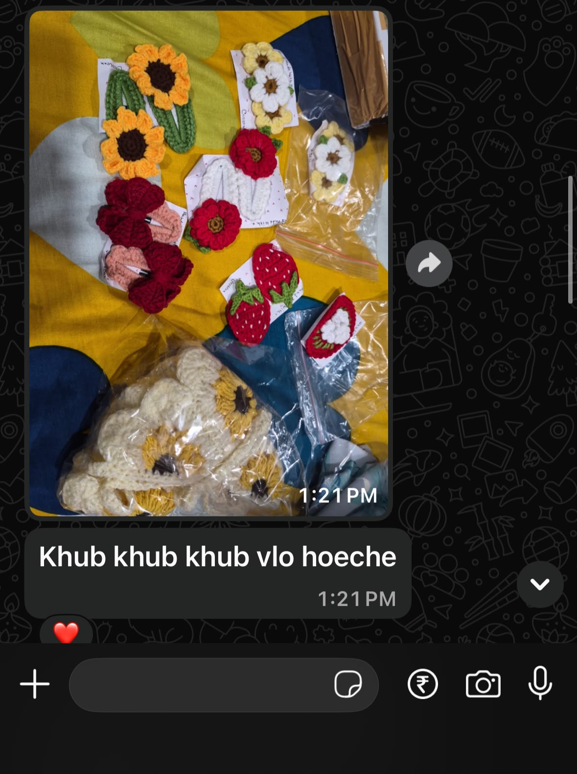 Screenshot of a customer's WhatsApp message thanking Crosean for their order