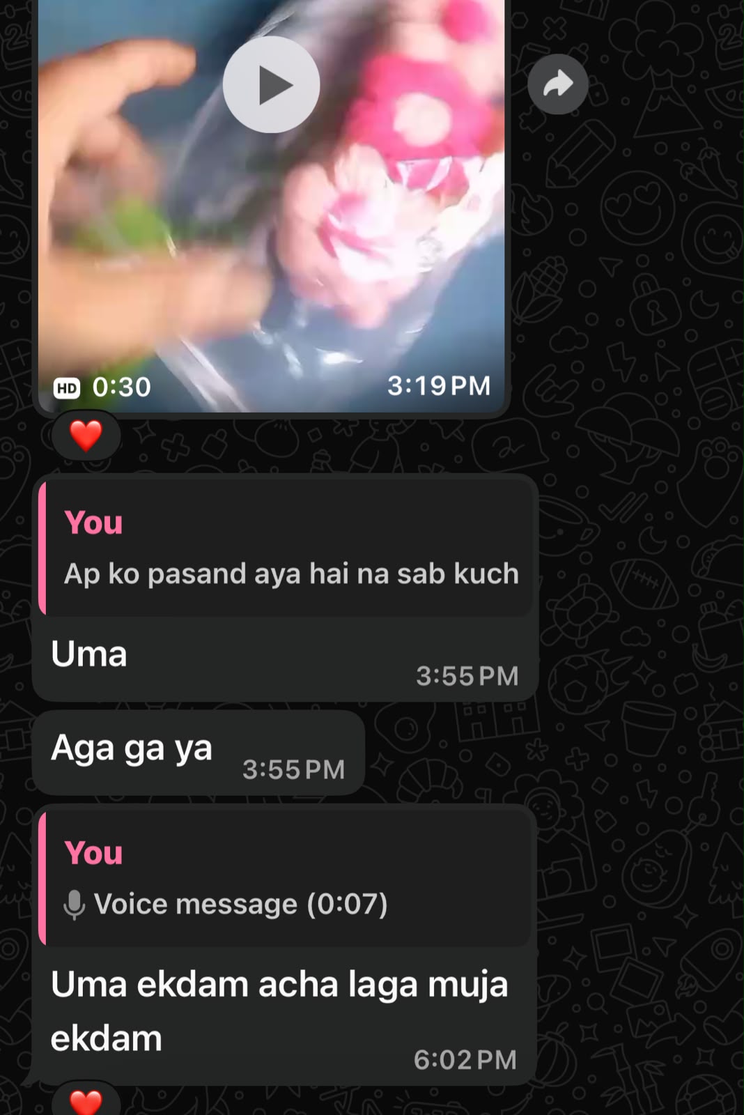 Screenshot of a customer's WhatsApp message thanking Crosean for their order